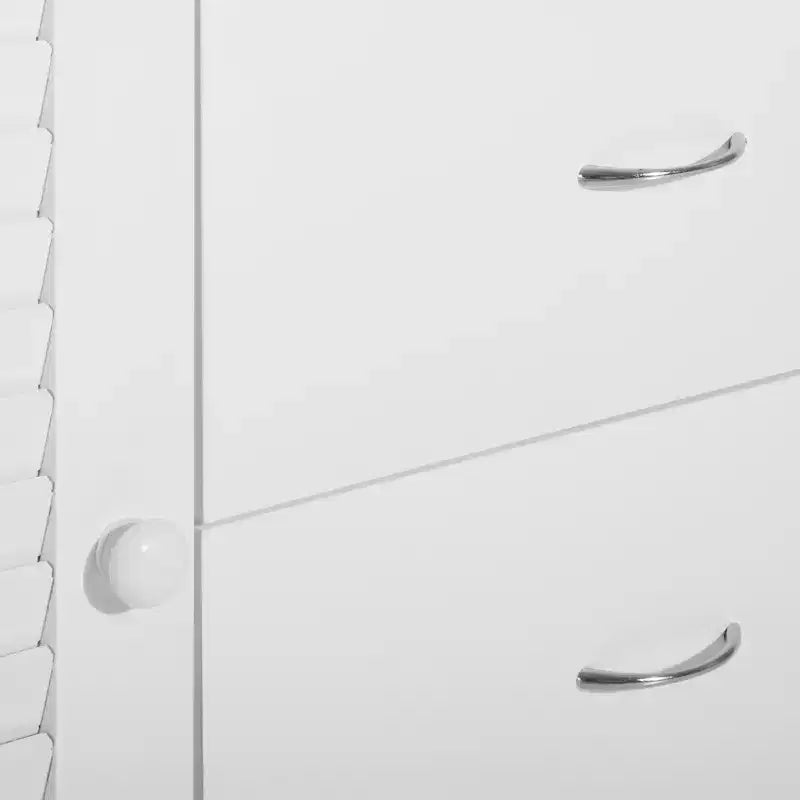 HOMCOM 47 Mobile credenza moderna con cassetti e ante a persiana - Bianco