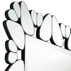 Specchio da parete decorativo rettangolare Possini Euro Design Veneto, con cornice in vetro tagliato dal motivo moderno, 71 cm di larghezza, per bagno, camera da letto, soggiorno, ufficio