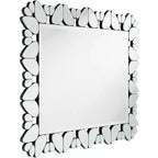 Specchio da parete decorativo rettangolare Possini Euro Design Veneto, con cornice in vetro tagliato dal motivo moderno, 71 cm di larghezza, per bagno, camera da letto, soggiorno, ufficio