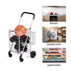 Costway Carrello Pieghevole per Spesa Cesto Carrello Portatile con Manico Regolabile Nuovo