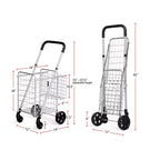 Costway Carrello Pieghevole per Spesa Cesto Carrello Portatile con Manico Regolabile Nuovo