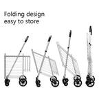 Costway Carrello Pieghevole per Spesa Cesto Carrello Portatile con Manico Regolabile Nuovo