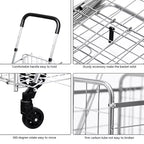 Costway Carrello Pieghevole per Spesa Cesto Carrello Portatile con Manico Regolabile Nuovo