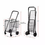 Costway Carrello Pieghevole per Spesa Cesto Carrello Portatile con Manico Regolabile Nuovo