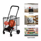 Costway Carrello Pieghevole per Spesa Cesto Carrello Portatile con Manico Regolabile Nuovo