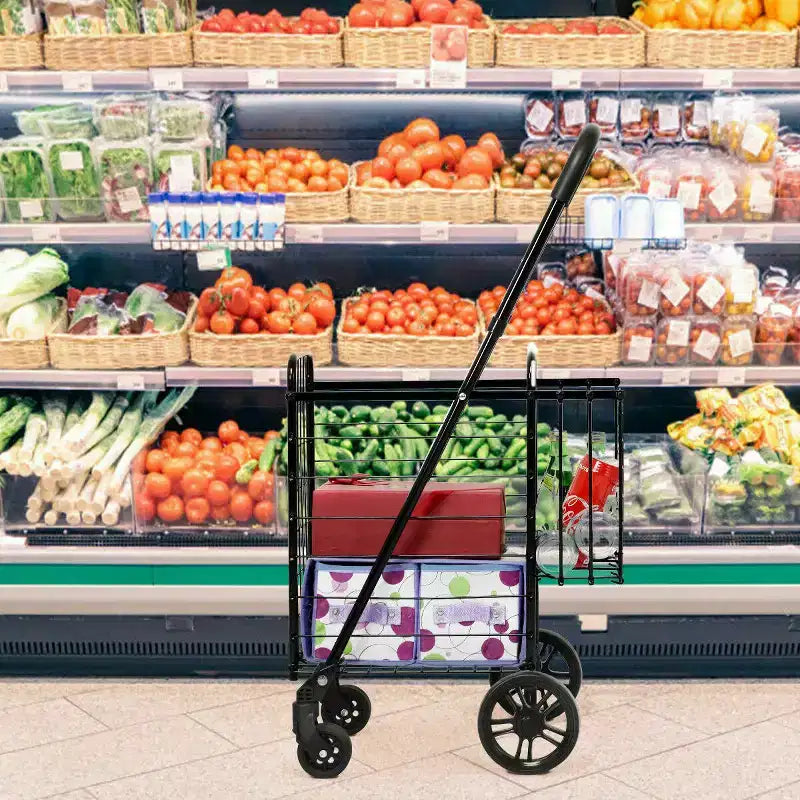 Costway Carrello Pieghevole per Spesa Cesto Carrello Portatile con Manico Regolabile Nuovo