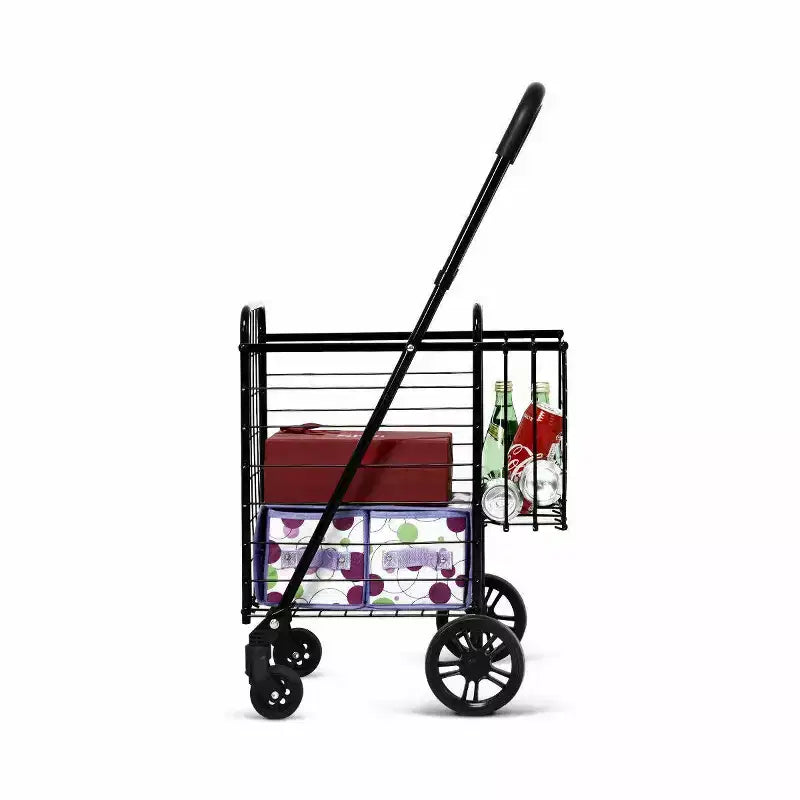 Costway Carrello Pieghevole per Spesa Cesto Carrello Portatile con Manico Regolabile Nuovo