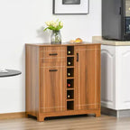 HOMCOM Mobile Bar Retrò per 6 Bottiglie, Credenza Scaffale per Vino con Portabicchieri e 1 Cassetto, Marrone