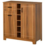 HOMCOM Mobile Bar Retrò per 6 Bottiglie, Credenza Scaffale per Vino con Portabicchieri e 1 Cassetto, Marrone