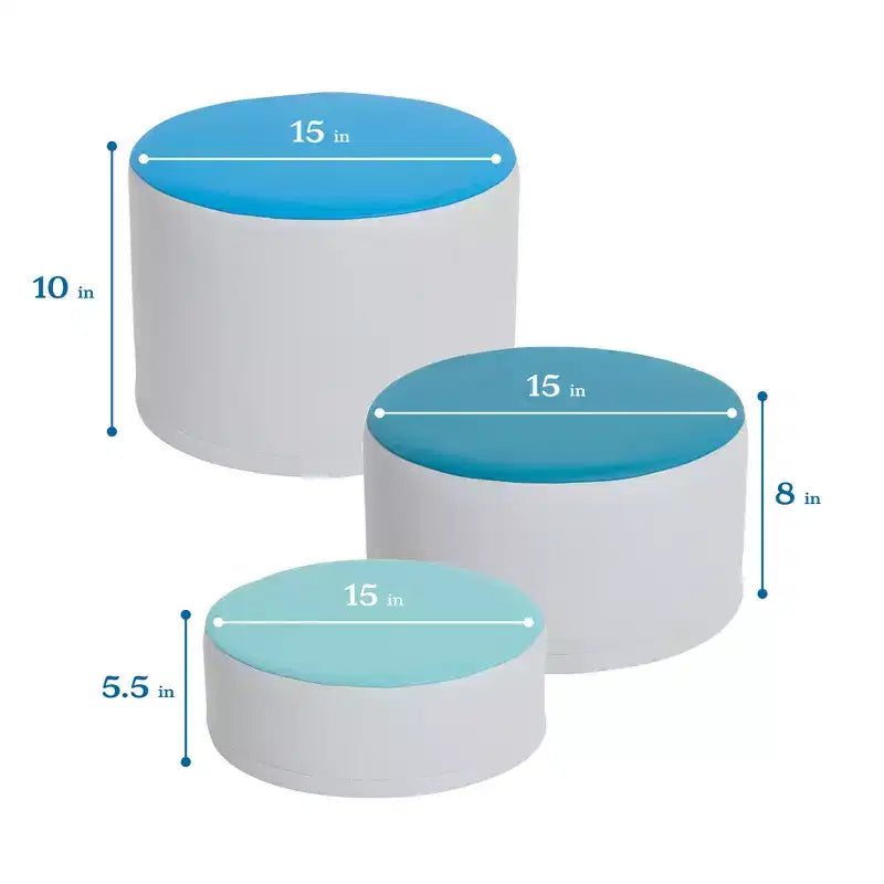 Set di 3 sgabelli a ceppo colorati SoftZone