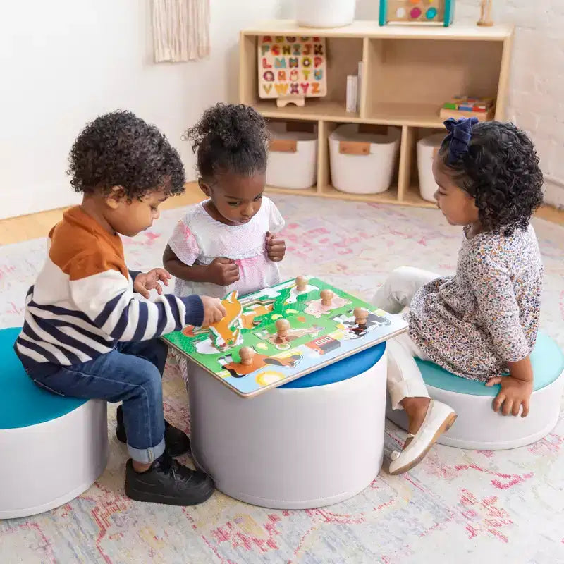 Set di 3 sgabelli a ceppo colorati SoftZone