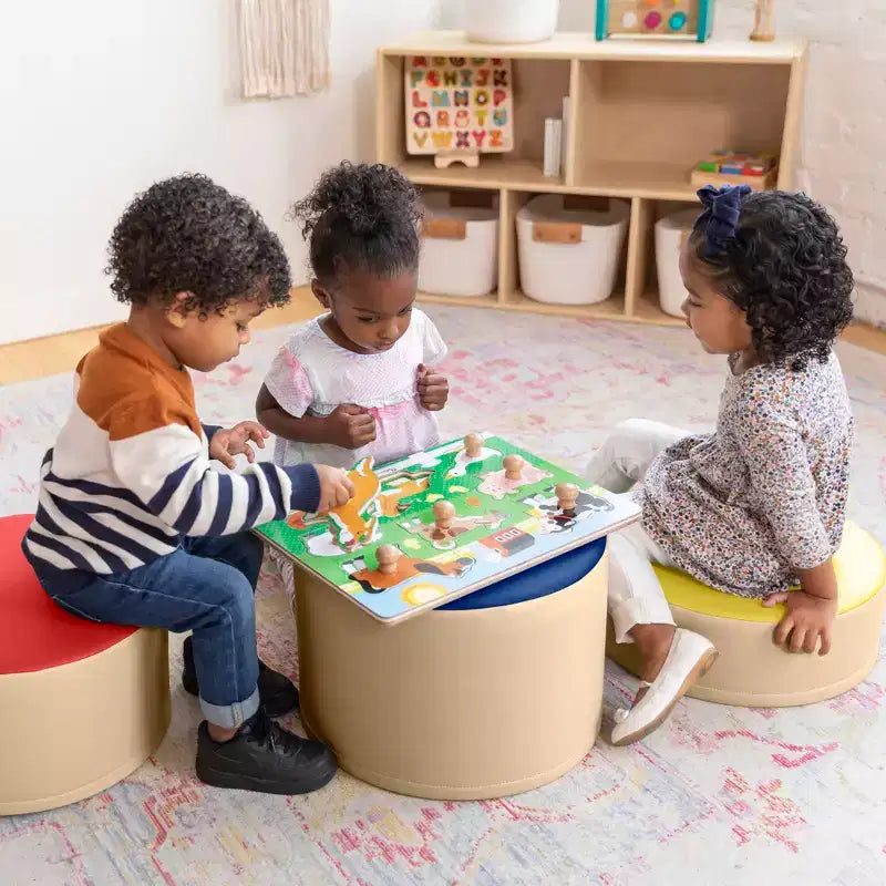 Set di 3 sgabelli a ceppo colorati SoftZone