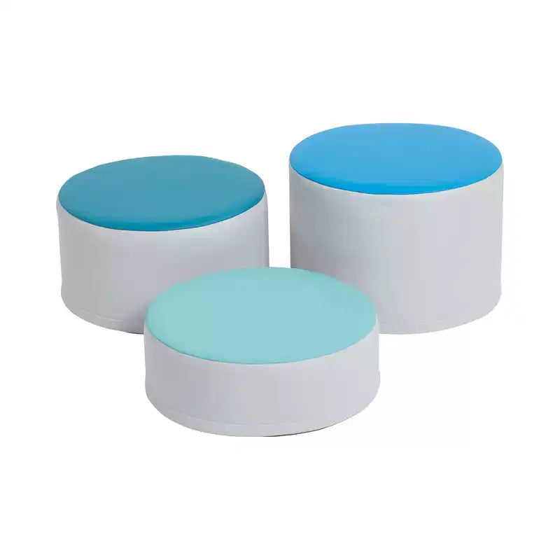 Set di 3 sgabelli a ceppo colorati SoftZone
