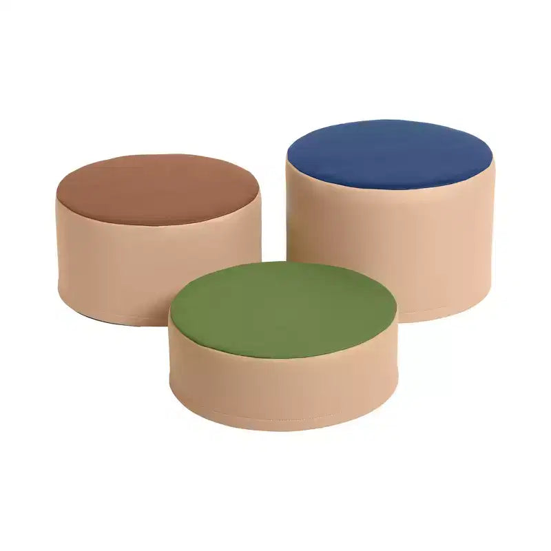 Set di 3 sgabelli a ceppo colorati SoftZone