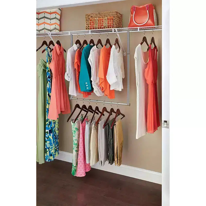 Closetmaid Asta appendiabiti doppia regolabile in altezza, nichel
