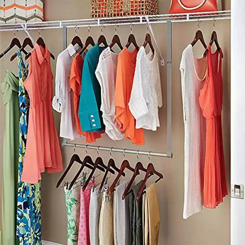 Closetmaid Asta appendiabiti doppia regolabile in altezza, nichel