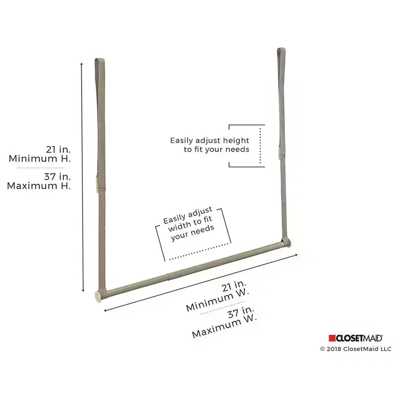 Closetmaid Asta appendiabiti doppia regolabile in altezza, nichel