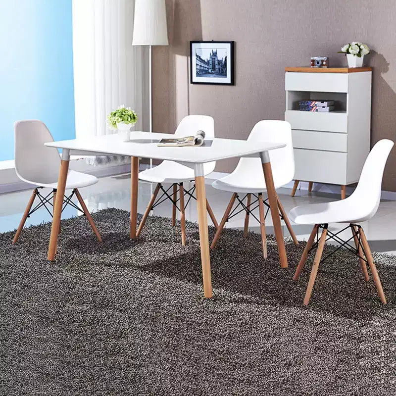 COSTWAY Set di 4 Sedie da Pranzo in Stile Moderno di Metà Secolo con Gambe in Legno