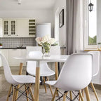 COSTWAY Set di 4 Sedie da Pranzo in Stile Moderno di Metà Secolo con Gambe in Legno
