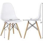 COSTWAY Set di 4 Sedie da Pranzo in Stile Moderno di Metà Secolo con Gambe in Legno