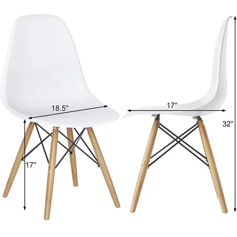 COSTWAY Set di 4 Sedie da Pranzo in Stile Moderno di Metà Secolo con Gambe in Legno