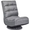 Costway Gaming Chair Fabric 6-Position Folding Lazy Sofa 360 Degree Swivel Grey