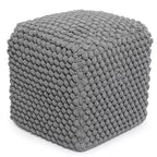 BIRDROCK HOME Buds Pouf Foot Stool Ottoman - Grey