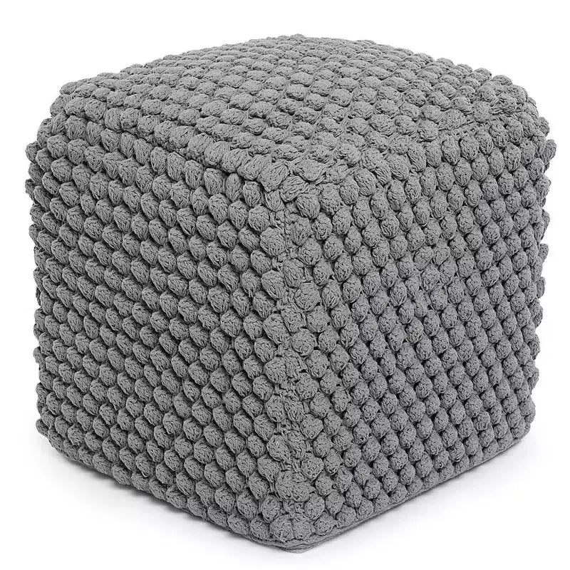 BIRDROCK HOME Buds Pouf Foot Stool Ottoman - Grey