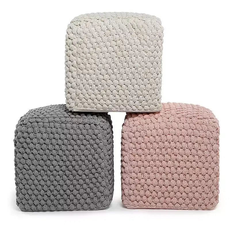 BIRDROCK HOME Pouf Poggiapiedi Ottomano Buds - Grigio