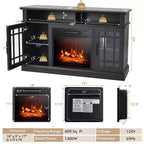 Costway Mobile TV da 48'' con Camino Elettrico da 1400W per TV fino a 50 Pollici Bianco / Naturale / Nero