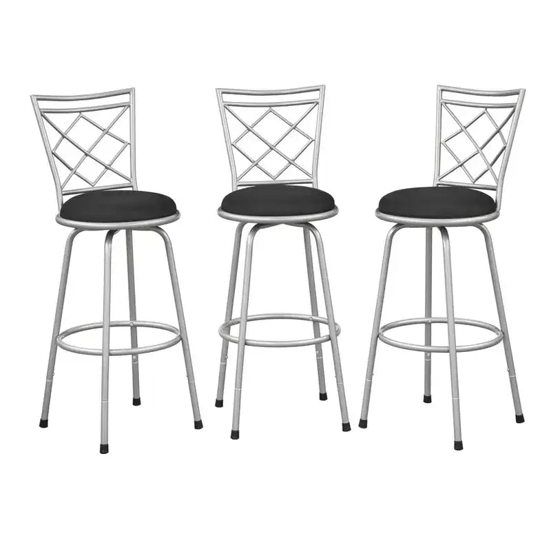 Set di 3 sgabelli da bar in metallo regolabili in altezza Avery di Buylateral