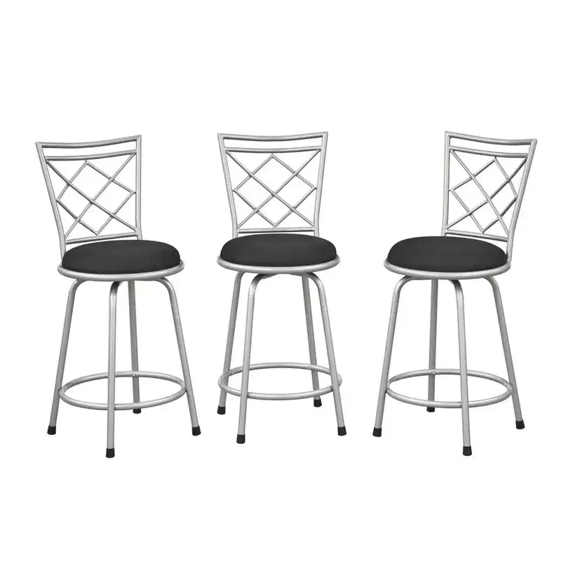 Set di 3 sgabelli da bar in metallo regolabili in altezza Avery di Buylateral