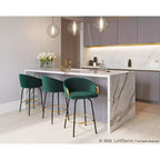 Set di 2 sgabelli da bar Claire imbottiti ad altezza bancone - Lumisource