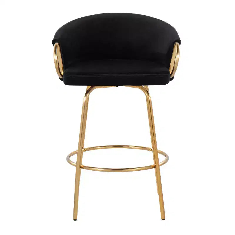 Set di 2 sgabelli da bar Claire imbottiti ad altezza bancone - Lumisource