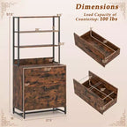 Classificatore verticale a 2 cassetti Costway con serratura e libreria, formato Letter