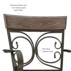 Sgabello da bar con braccioli girevole in similpelle e metallo Nora Big and Tall - Linon