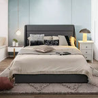 Struttura letto a piattaforma Costway con 3 cassetti contenitore, base materasso grigia