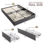 Struttura letto a piattaforma Costway con 3 cassetti contenitore, base materasso grigia