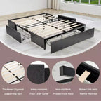 Struttura letto a piattaforma Costway con 3 cassetti contenitore, base materasso grigia