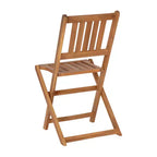 Merrick Lane Set da Bistrò Pieghevole da Tre Pezzi in Legno Massello di Acacia con Tavolo Rotondo Leggero e Due Sedie, Naturale