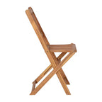 Merrick Lane Set da Bistrò Pieghevole da Tre Pezzi in Legno Massello di Acacia con Tavolo Rotondo Leggero e Due Sedie, Naturale