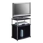 Mobile TV Designs2Go per TV fino a 25 con mobiletto in vetro nero e ripiano - Breighton Home