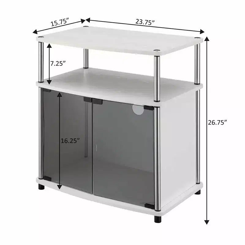 Mobile TV Designs2Go per TV fino a 25 con mobiletto in vetro nero e ripiano - Breighton Home