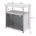 Mobile TV Designs2Go per TV fino a 25 con mobiletto in vetro nero e ripiano - Breighton Home