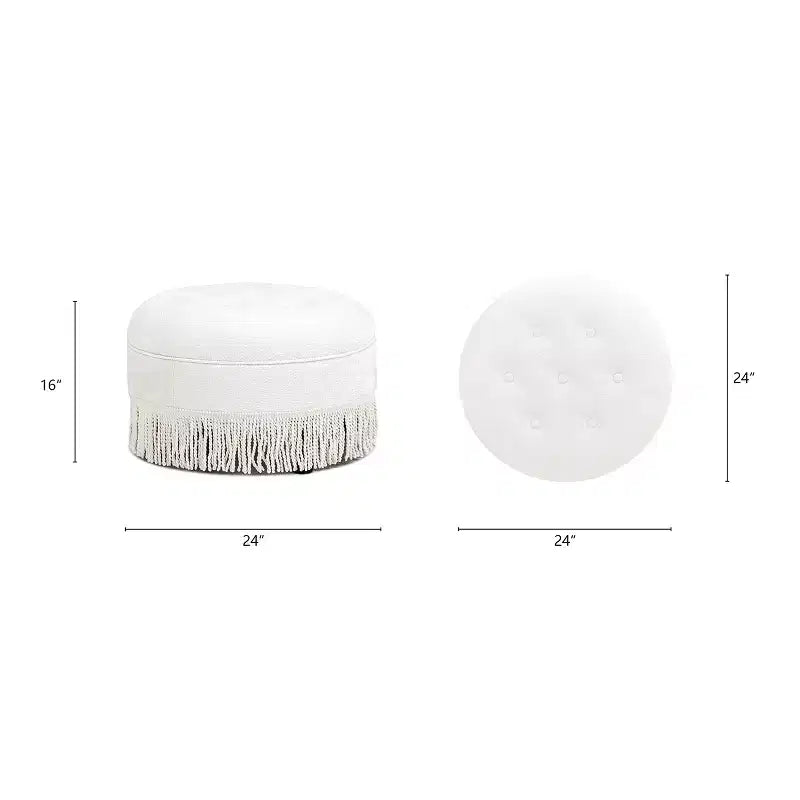 Pouf rotondo d'accento imbottito Jennifer Taylor Home Yolanda 24