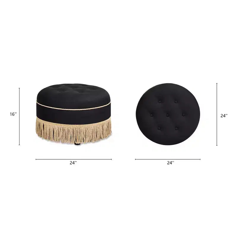 Pouf rotondo d'accento imbottito Jennifer Taylor Home Yolanda 24