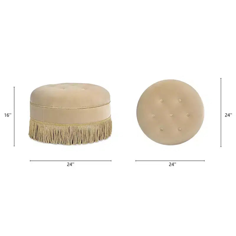 Pouf rotondo d'accento imbottito Jennifer Taylor Home Yolanda 24