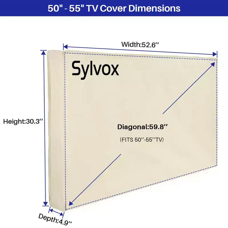 SYLVOX 50-55 Copertura TV da Esterno, Protettore Schermo Piatto Televisione, Protettore Impermeabile Antipolvere