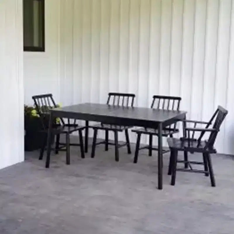 Jack Post, sedia robusta da fattoria senza braccioli, 250 libbre di portata, design classico, in legno duro indonesiano per interni o esterni, nera