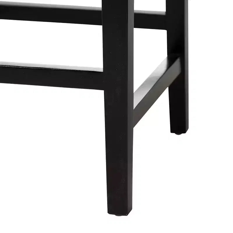 Sgabello da bancone Alise Modern Bohemian Dark Brown in legno di mogano e giunco marino di bali & pari